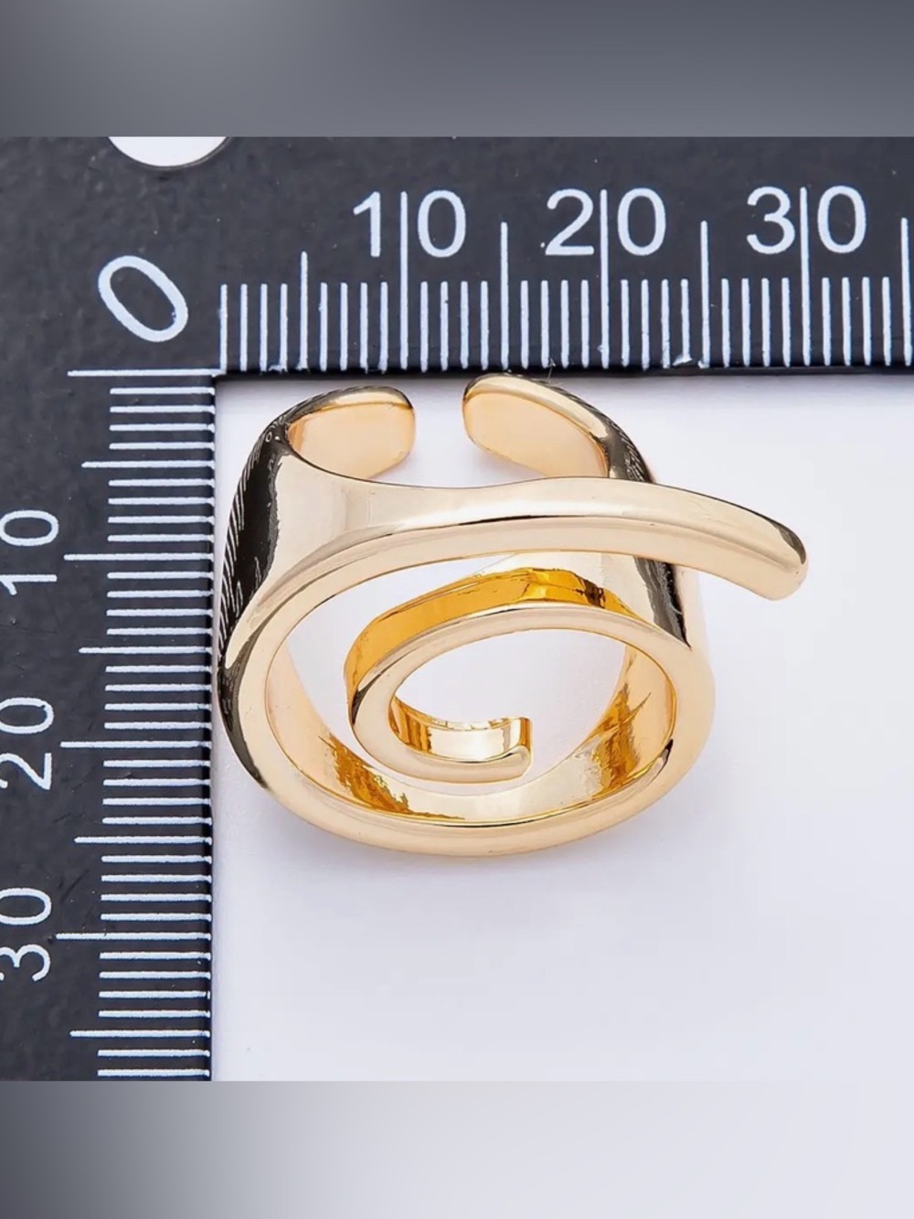 18K Gold Filled Open Circular Geometric Ring - Picture 3 of 4